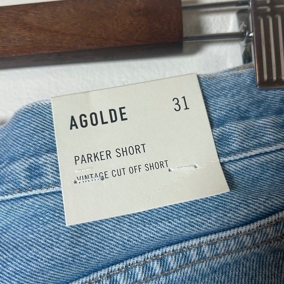 AGOLDE Parker‎ Short Denim Cut Off Distressed Light Wash Size 31 - Picture 8 of 8